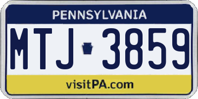 PA license plate MTJ3859