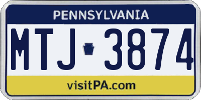 PA license plate MTJ3874