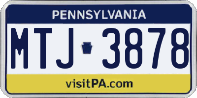 PA license plate MTJ3878