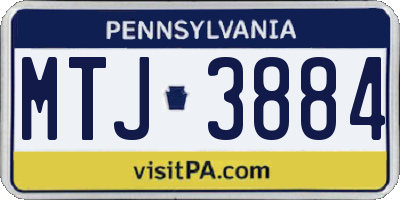 PA license plate MTJ3884
