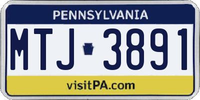 PA license plate MTJ3891
