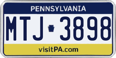 PA license plate MTJ3898