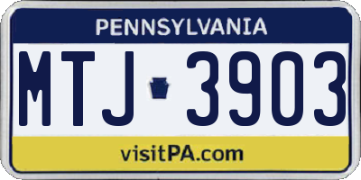 PA license plate MTJ3903
