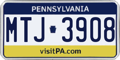 PA license plate MTJ3908