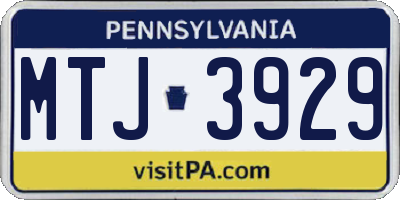 PA license plate MTJ3929