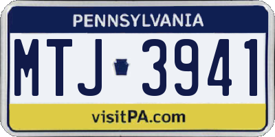 PA license plate MTJ3941