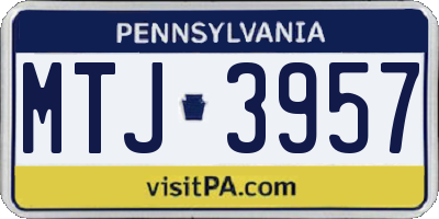 PA license plate MTJ3957