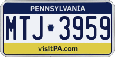 PA license plate MTJ3959