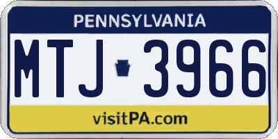 PA license plate MTJ3966