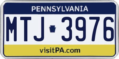 PA license plate MTJ3976