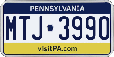 PA license plate MTJ3990