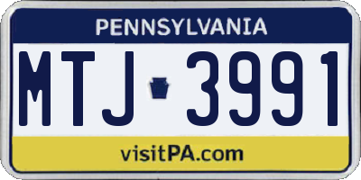 PA license plate MTJ3991