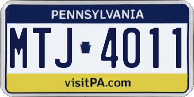 PA license plate MTJ4011