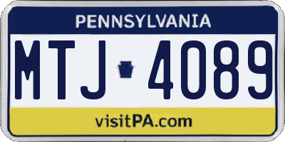 PA license plate MTJ4089