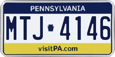 PA license plate MTJ4146