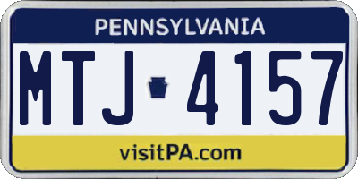 PA license plate MTJ4157