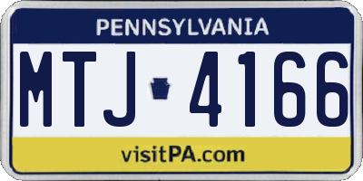 PA license plate MTJ4166