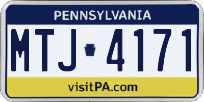 PA license plate MTJ4171