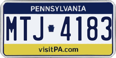 PA license plate MTJ4183