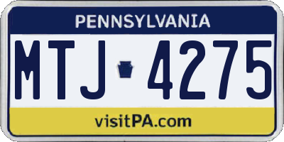PA license plate MTJ4275