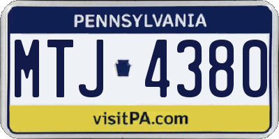 PA license plate MTJ4380