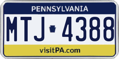 PA license plate MTJ4388
