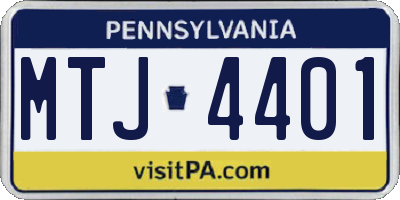 PA license plate MTJ4401