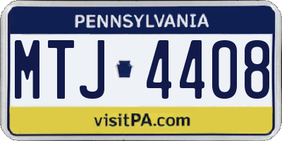 PA license plate MTJ4408