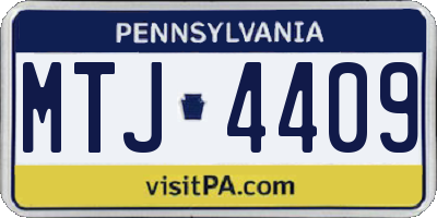 PA license plate MTJ4409