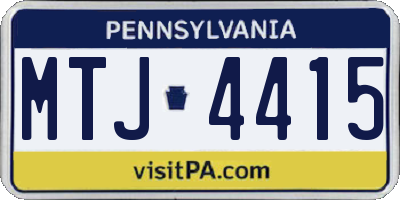 PA license plate MTJ4415