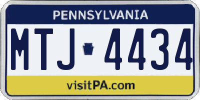 PA license plate MTJ4434