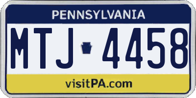 PA license plate MTJ4458