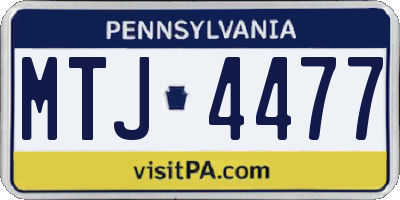PA license plate MTJ4477