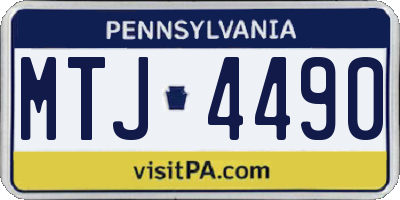 PA license plate MTJ4490