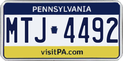 PA license plate MTJ4492