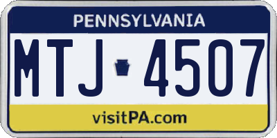 PA license plate MTJ4507