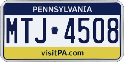 PA license plate MTJ4508