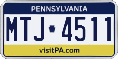 PA license plate MTJ4511