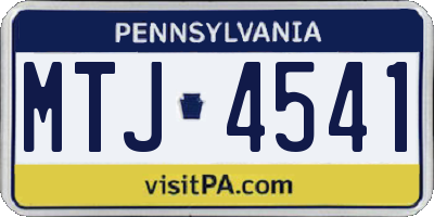 PA license plate MTJ4541