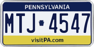 PA license plate MTJ4547