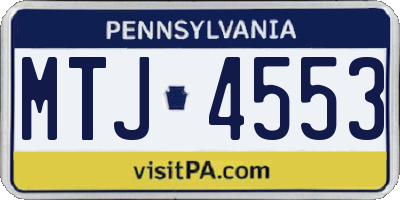 PA license plate MTJ4553