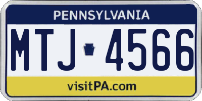 PA license plate MTJ4566