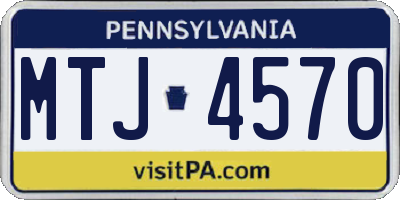 PA license plate MTJ4570