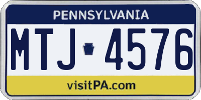 PA license plate MTJ4576