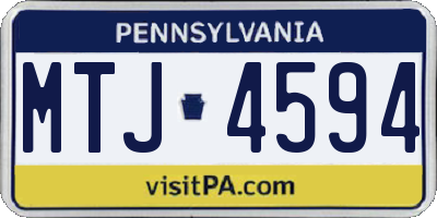 PA license plate MTJ4594