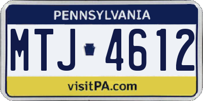 PA license plate MTJ4612