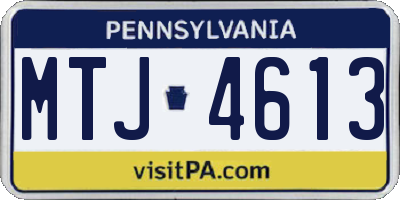 PA license plate MTJ4613