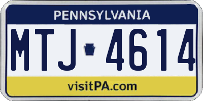 PA license plate MTJ4614
