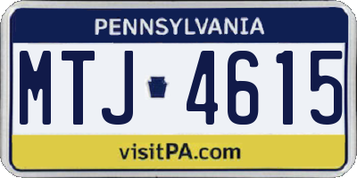 PA license plate MTJ4615