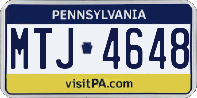 PA license plate MTJ4648